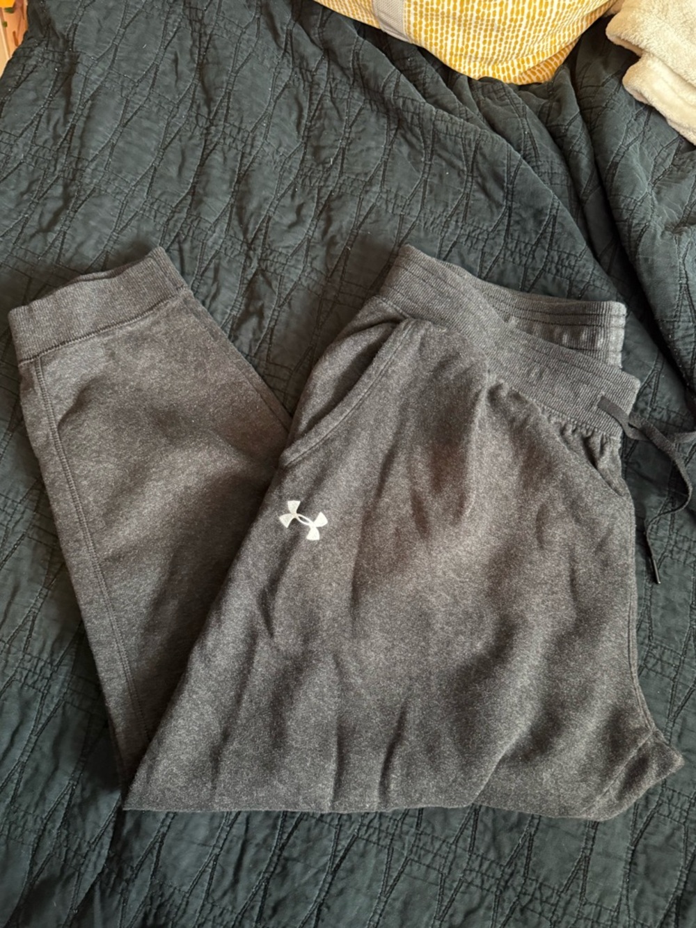 Under Armour Black and Gray Fleece-Lined Sweatpants